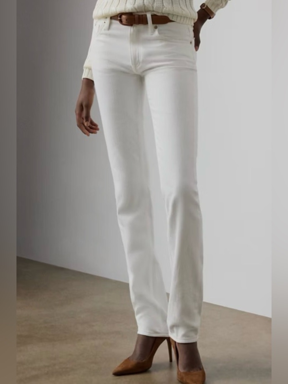 RALPH LAUREN White Straight-Leg Jeans